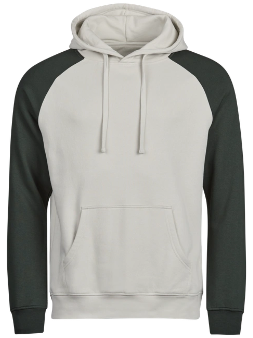 Tofarvet hoodie, Offwhite/Mørkegrøn