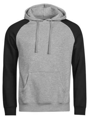 Tofarvet hoodie, Grå/Sort