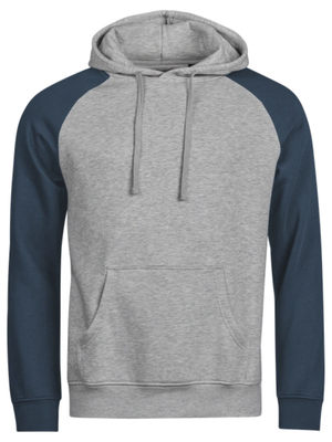 Tofarvet hoodie, Grå/Navyblå