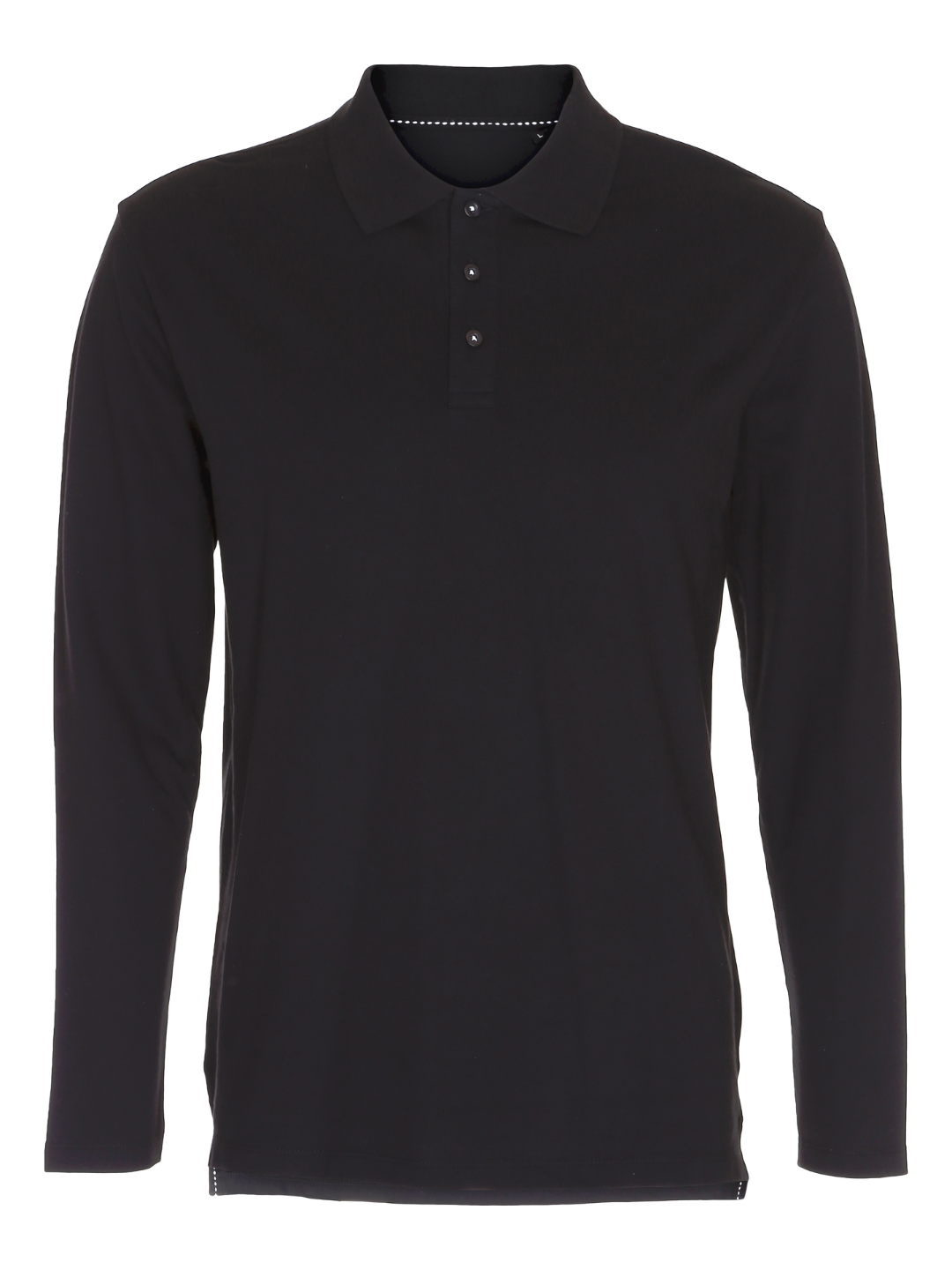 Stretch Langærmet Poloshirt Herre, Sort