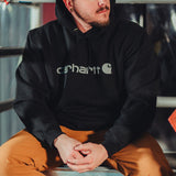 Hættetrøje Signature Logo Midweight, Herre, Sort - Carhartt 100074 - BLK