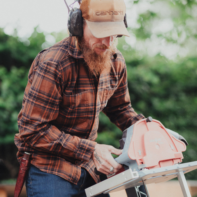 Carhartt flannelskjorte med lange ærmer, Red Duck - 107010