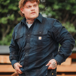 Bomulds Flannelskjorte, Deep Smoke Blue, Carhartt 107013