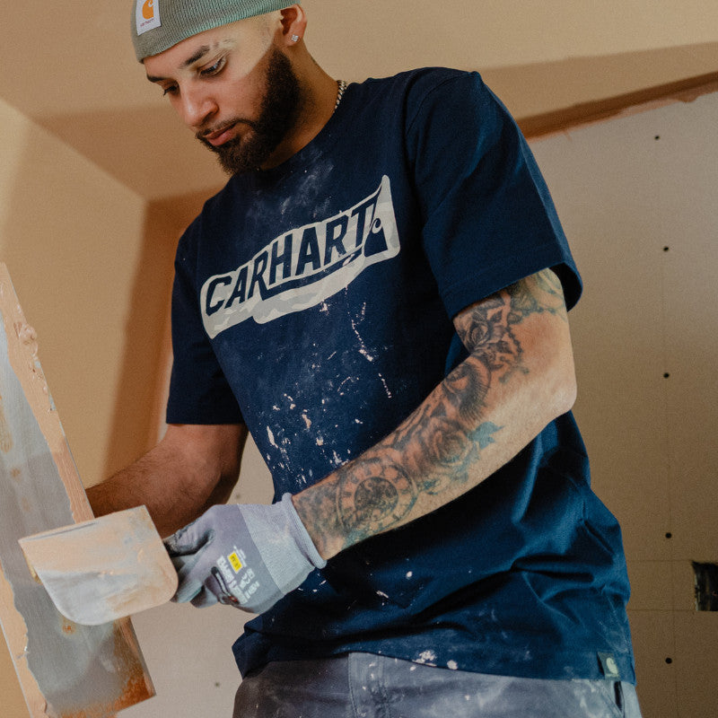 Irvine Camo Logo T-shirt, Navy, Carhartt 107772