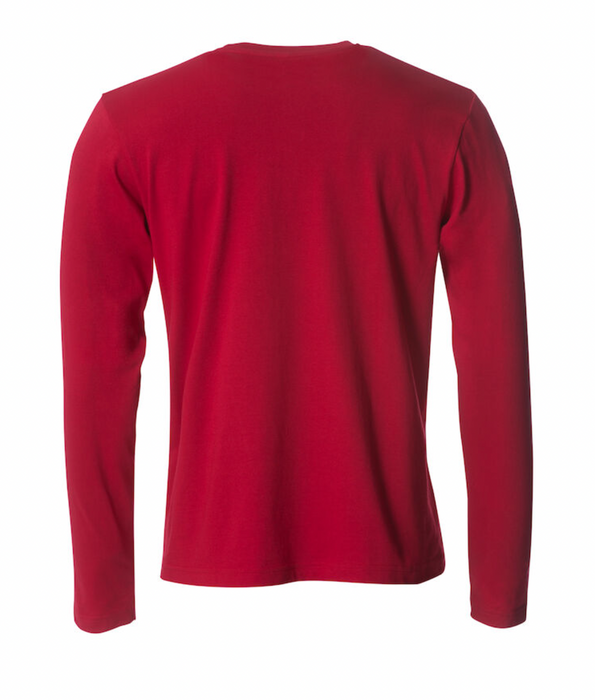 Basic T-shirt med langeærmer - Herre - Rød - Clique 029033