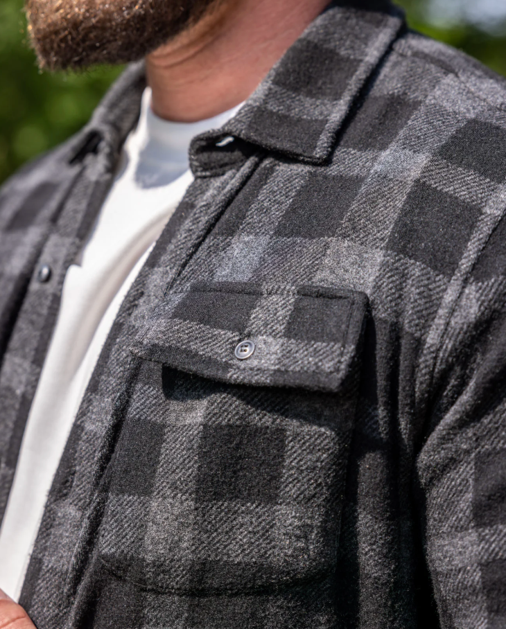 Luksus Skovmandsskjorte i Sort/Grå, Herre - Vimpulze