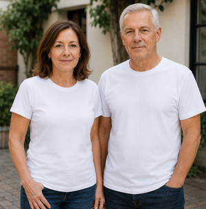 Billig Basic T-shirt Unisex, Hvid - ST144