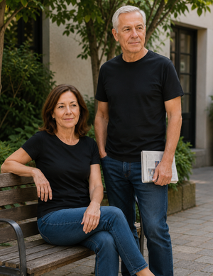 Billig Basic T-shirt Unisex, Sort - ST144