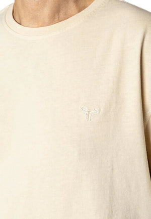 Fat Moose taylor cotton t-shirt, Herre, Ecru