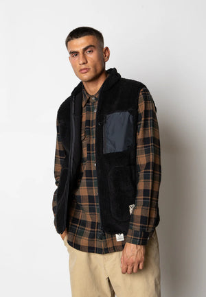 Fat Moose wood fleece vest, Herre, Sort