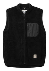 Fat Moose wood fleece vest, Herre, Sort