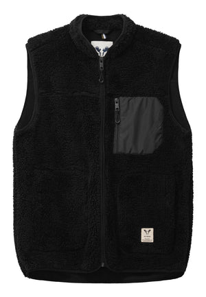 Fat Moose wood fleece vest, Herre, Sort