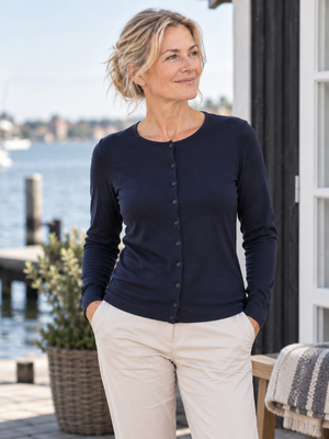 Pæn Dame Cardigan, Navyblå