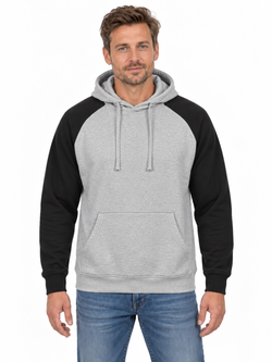 Tofarvet hoodie, Grå/Sort