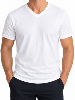 Comfort V-neck T-shirt Herre, Hvid