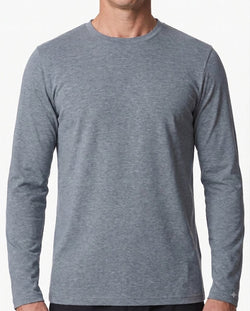 Basic T-shirt med langeærmer - Herre - Grå - Clique 029033