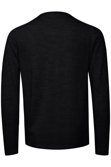 Kent Merino Knitted Pullover, Dark Grey Melange - Casual Friday 20501343 - 50818