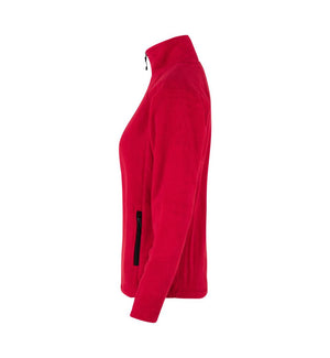Mikrofleece Cardigan - Dame - Rød - ID 0805