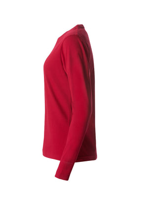 Basic Dame T-shirt med langeærmer - Rød - Clique 029034