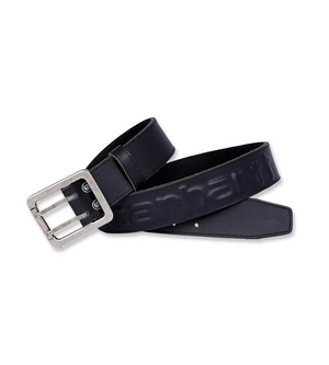 Carhartt logo læderbælte, Sort - A0005656 - BLK