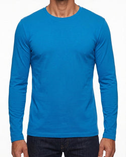 Basic T-shirt med langeærmer - Herre - Royal Blå - Clique 029033