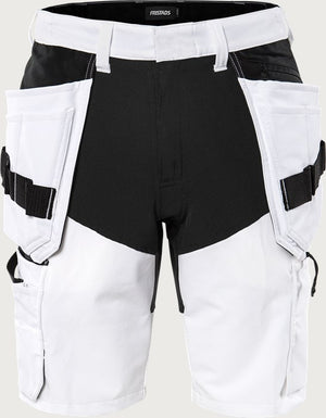 Håndværker stretchshorts, Hvid/Sort, Kansas 2762
