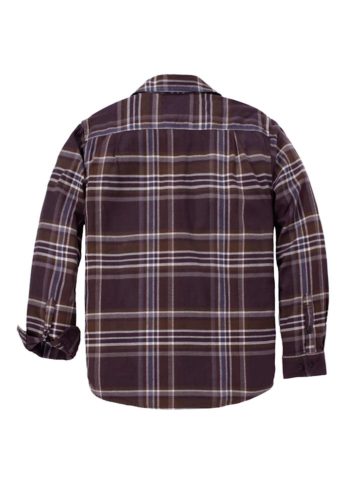 Carhartt flannelskjorte med lange ærmer, Dark Serpia - 107010