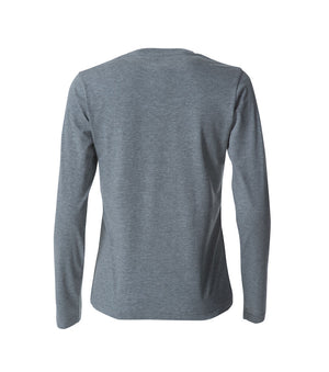 Basic Dame T-shirt med langeærmer - Grå - Clique 029034