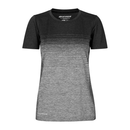 Seamless Stribet T-shirt - Dame - Grå - Geyser G11024