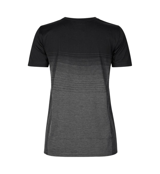 Seamless Stribet T-shirt - Dame - Sort - Geyser G11024