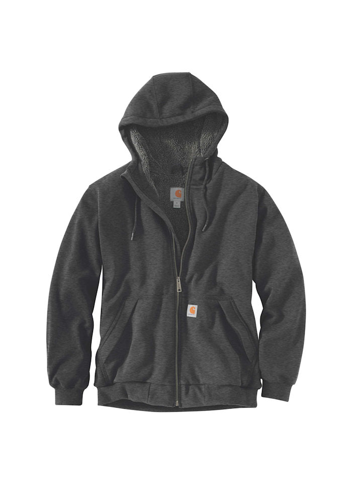 Carhartt Sherpa-foret hættetrøje med lynlås, Carbon Heather - 103308