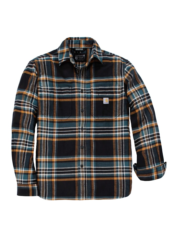 Carhartt flannelskjorte med lange ærmer, Sort - 107010