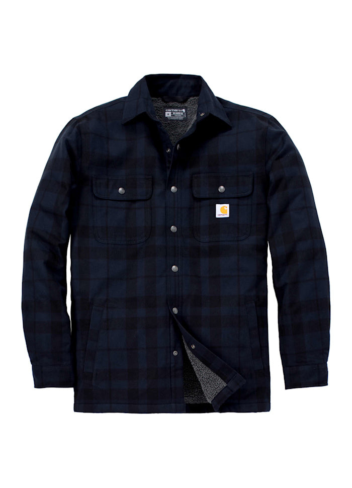 Carhartt flannelskjortejakke med sherpa-for, Navy - 107017