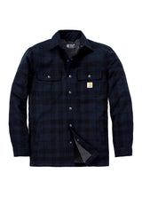 Carhartt flannelskjortejakke med sherpa-for, Navy - 107017