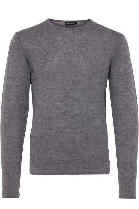Kent Merino Knitted Pullover, Pewter Mix - Casual Friday 20501343 - 50817