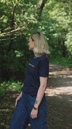 Bambus Dame T-shirt "Mindset is everything" i Navy – Vimpulze