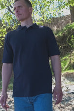 Klassisk Herre Polo T-shirt – 100% Bomuld, Regular Fit, Sort - 2020