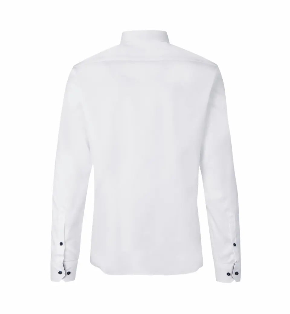 Fine Twill Contrast Business Skjorte, Hvid, Seven Seas S370