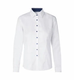 Fine Twill Contrast Business Skjorte, Hvid, Seven Seas S372