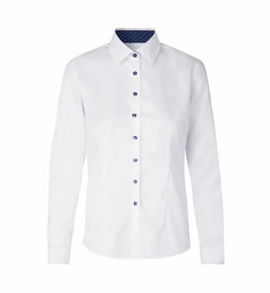 Fine Twill Contrast Business Skjorte, Hvid, Seven Seas S372