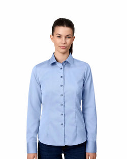 Fine Twill Contrast Business Skjorte, Lyseblå, Seven Seas S372