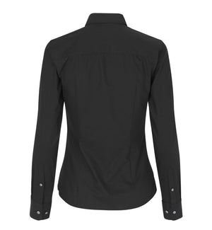 Hybrid Modern fit dameskjorte, Sort - Seven Seas S52