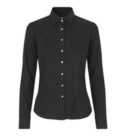 Hybrid Modern fit dameskjorte, Sort - Seven Seas S52