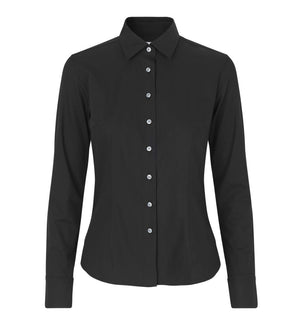 Hybrid Modern fit dameskjorte, Sort - Seven Seas S52