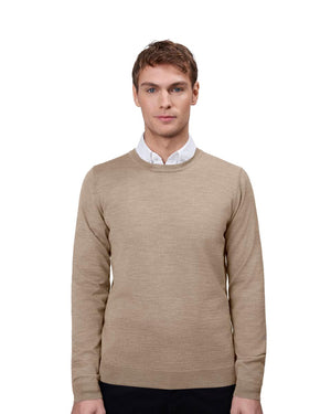 Klassisk Merino Pullover – Blød & Tidløs Strik i Uldmix  - Lys Grå - S650