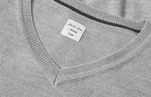 The knit v-neck, Lysegrå, Seven Seas S670