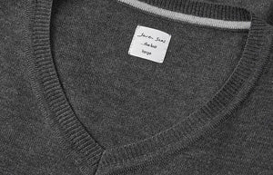 The knit v-neck, Mørkegrå, Seven Seas S670