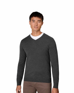 The knit v-neck, Mørkegrå, Seven Seas S670