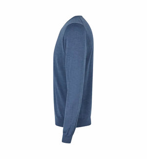 The knit v-neck, Blå, Seven Seas S670
