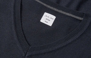 The knit v-neck, Navy, Seven Seas S670